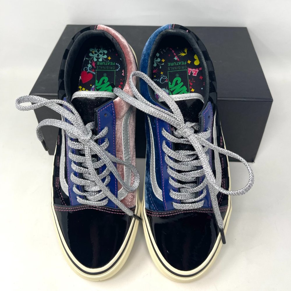 Vans Og Old Skool Lx Black Skateboarding Men's Velvet Patent Leather VN0A38FW03E - Picture 6 of 11